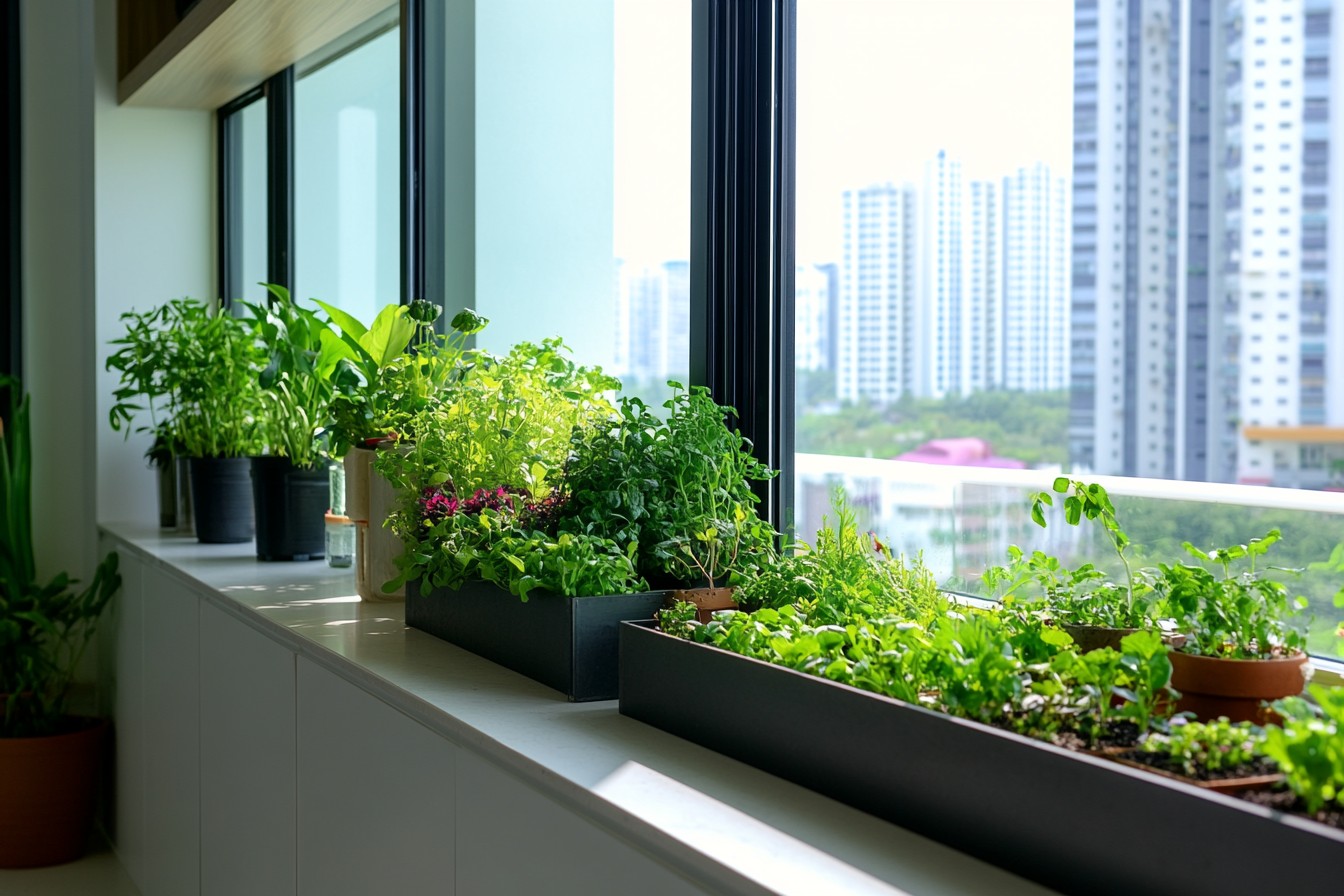 Transform your small space into a thriving garden! Use vertical planters and herbs for fresh meals. #Balcony #Garden