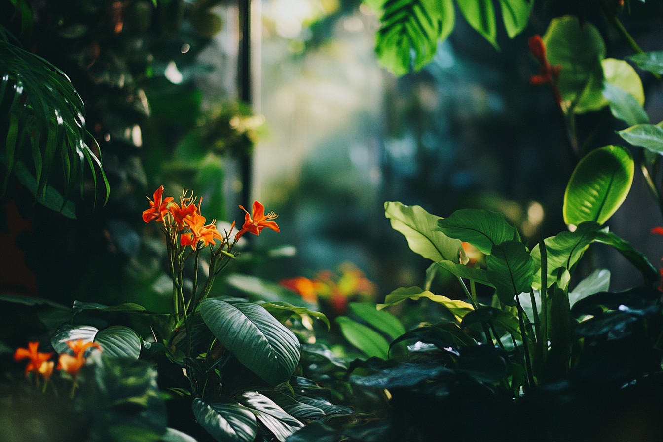 Transform your small space into a lush indoor paradise. Tips for tropical plants in northern climates! #IndoorGarden #TropicalVibes
